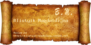 Blistyik Magdaléna névjegykártya